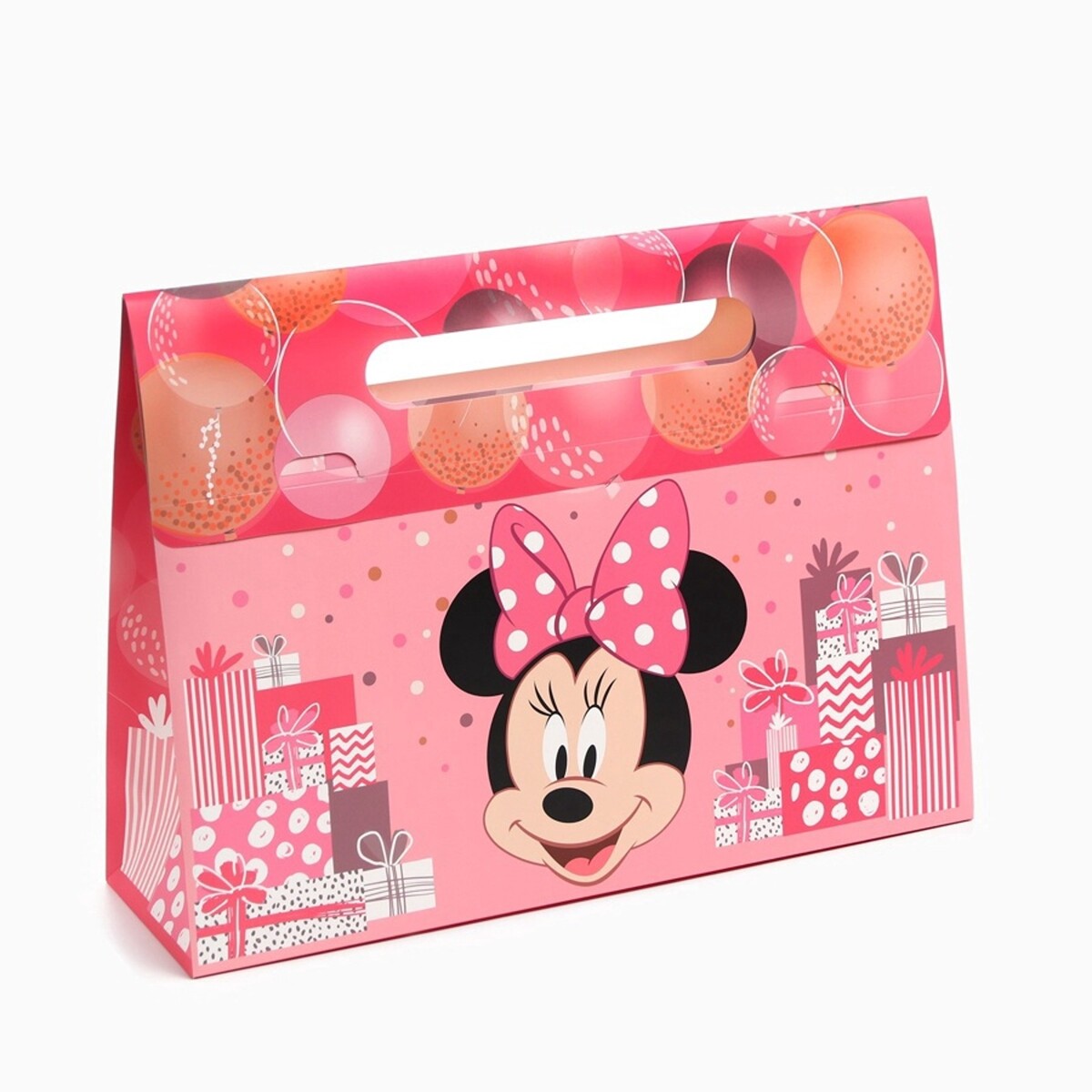 

Пакет подарочный-коробка, подарочная упаковка, 40×30×12 см, минни маус, Розовый