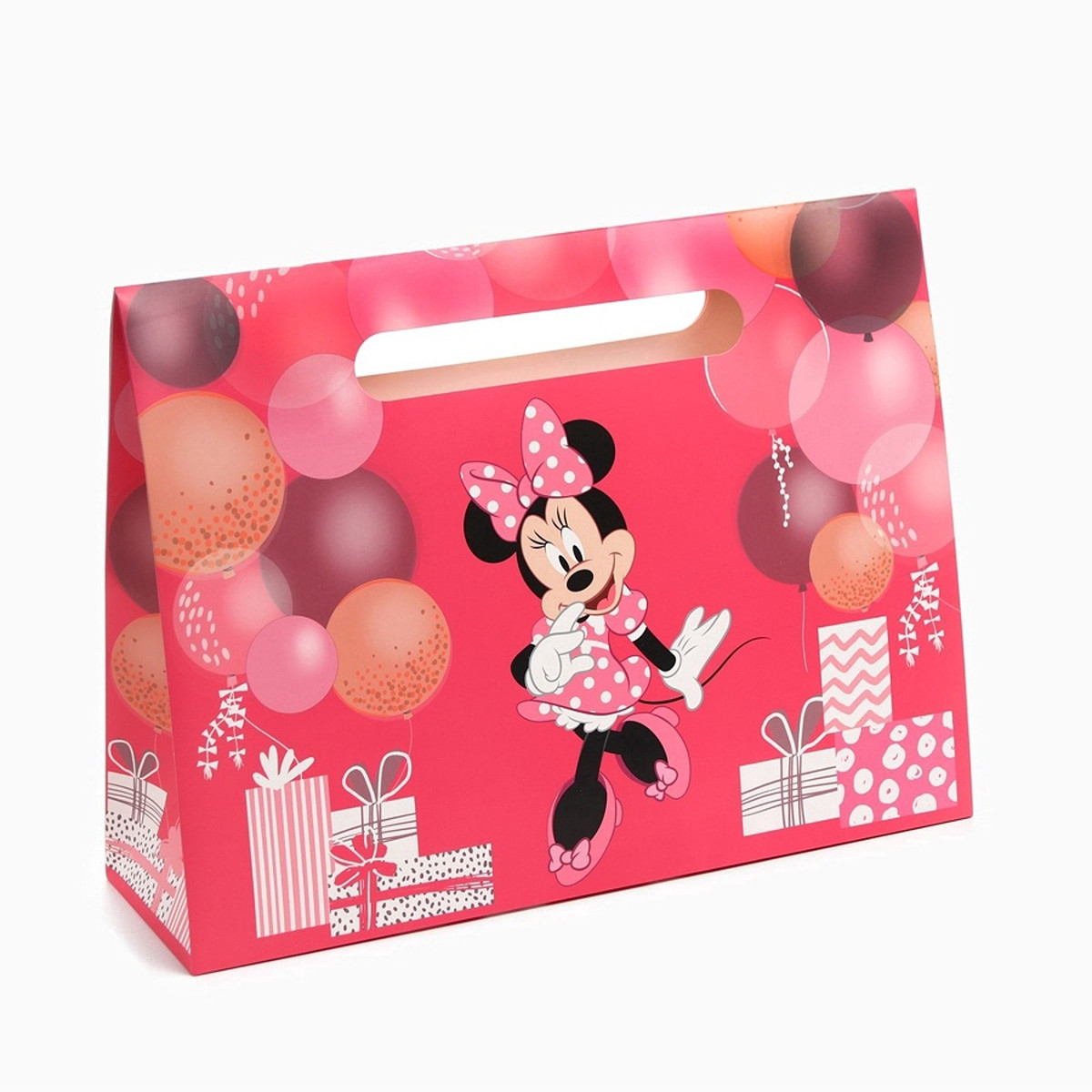 

Пакет подарочный-коробка, подарочная упаковка, 40×30×12 см, минни маус, Розовый