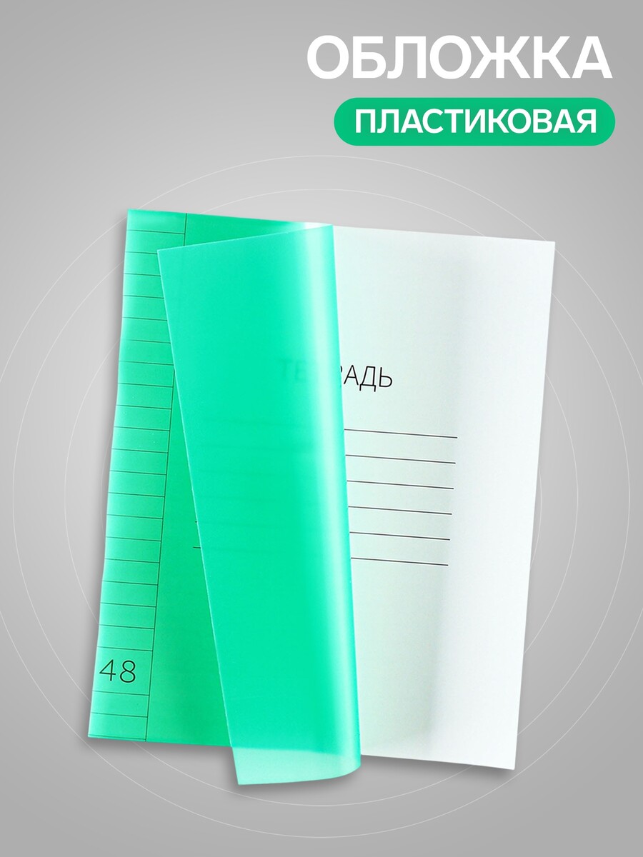 

Тетрадь 48 листов в линию, calligrata, пластиковая обложка, зеленая