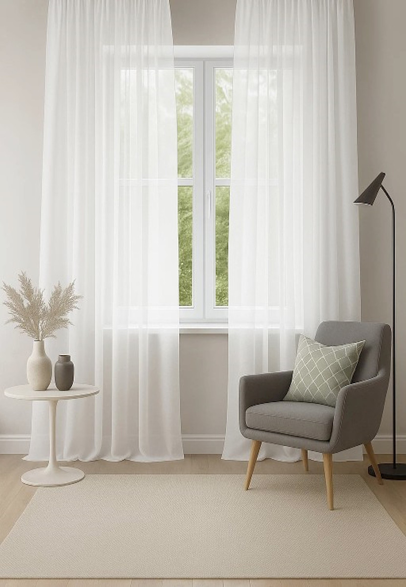 

Комплект штор из вуали "Престиж" белый 2*2,5*2