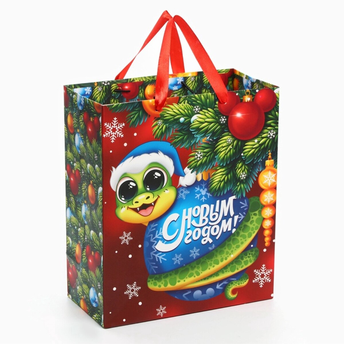 

Пакет подарочный новогодний, Красный