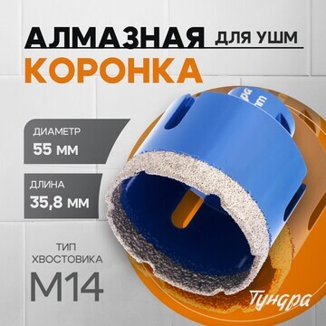 Коронка алмазная тундра, для ушм, 55 х 3