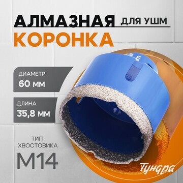 Коронка алмазная тундра, для ушм, 60 х 3