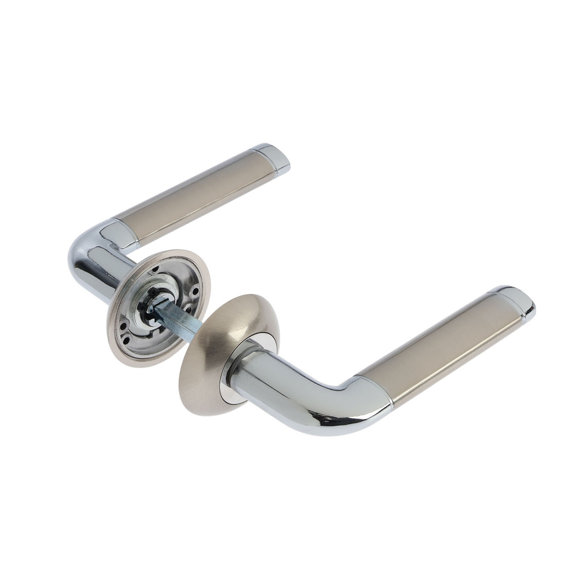 

Ручка раздельная lockland 012 sn/cp, цвет сатиновый никель/хром