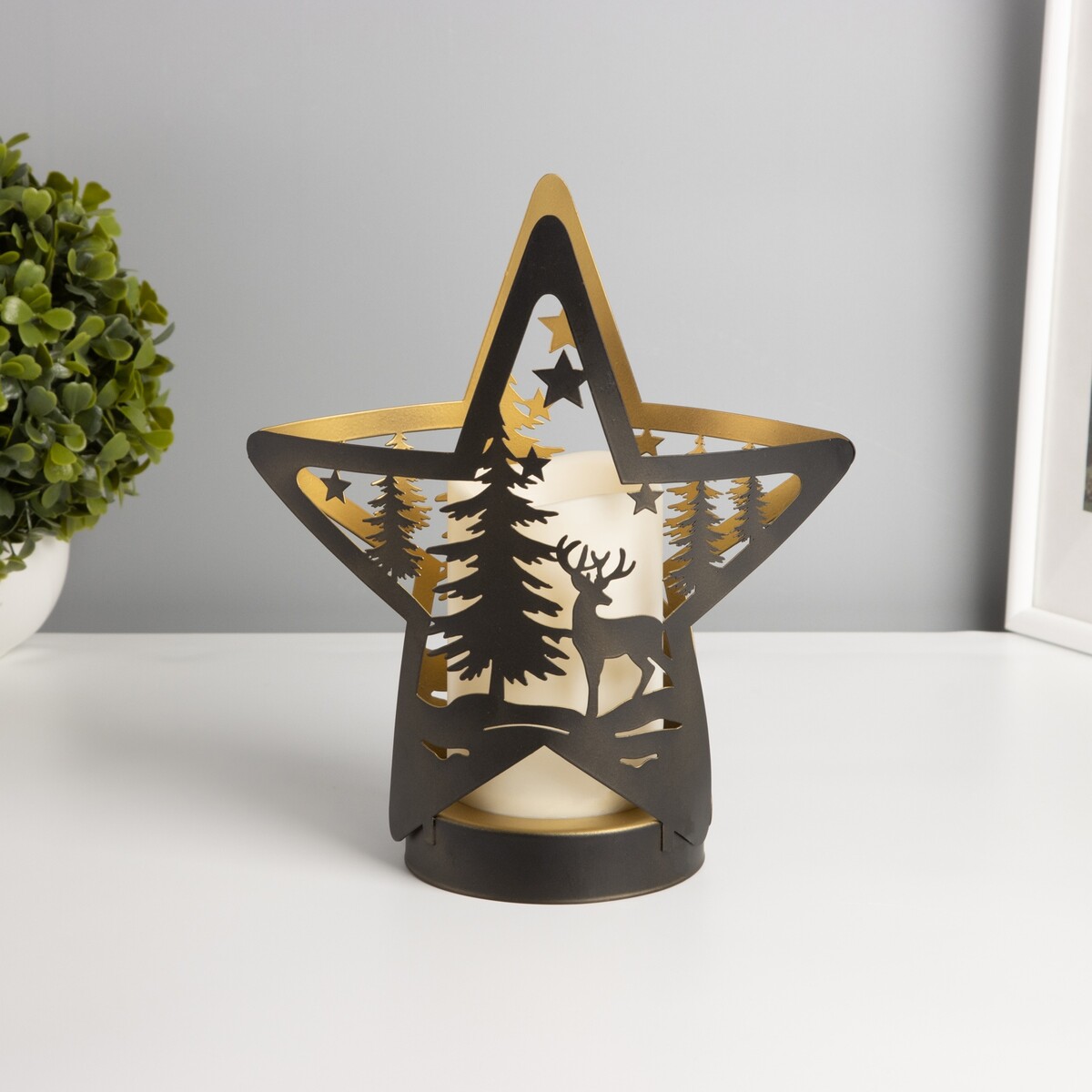 

Светодиодная свеча в подсвечнике risalux, Черный