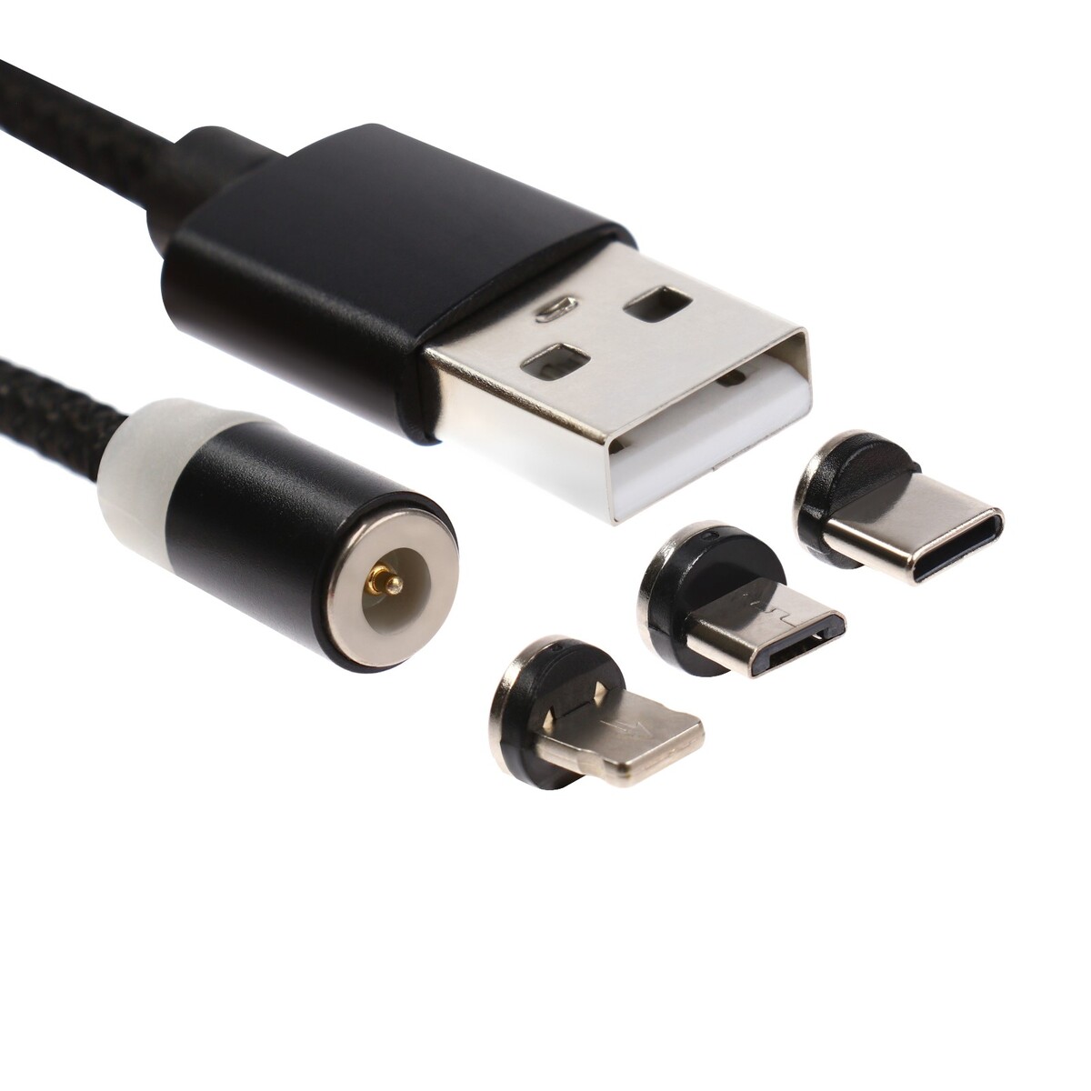 

Кабель 3 в 1 mx-cb37, micro usb/lightning/type-c, 2.4 а, 1.0м, магнитный, черный