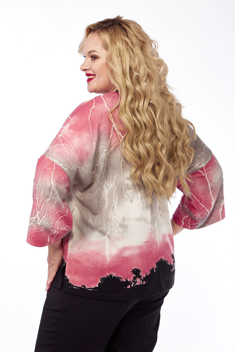 Блузка Abbi Clothes 016446607 Розово-черный  Фото 2