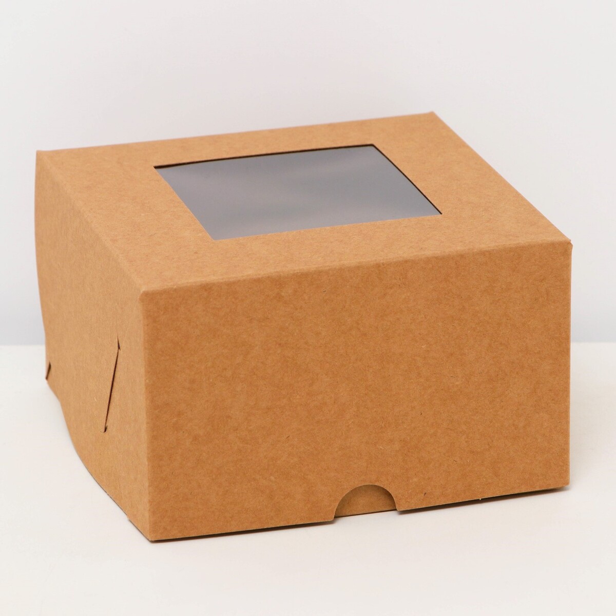 

Коробка на 4 капкейка крафт с окном, 13×13×8 см набор 5 шт., Коричневый