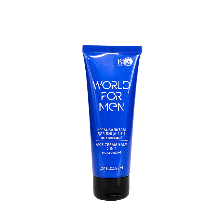 World for men Крем-бальзам для лица 2в1 Увлажняющий, 75 мл