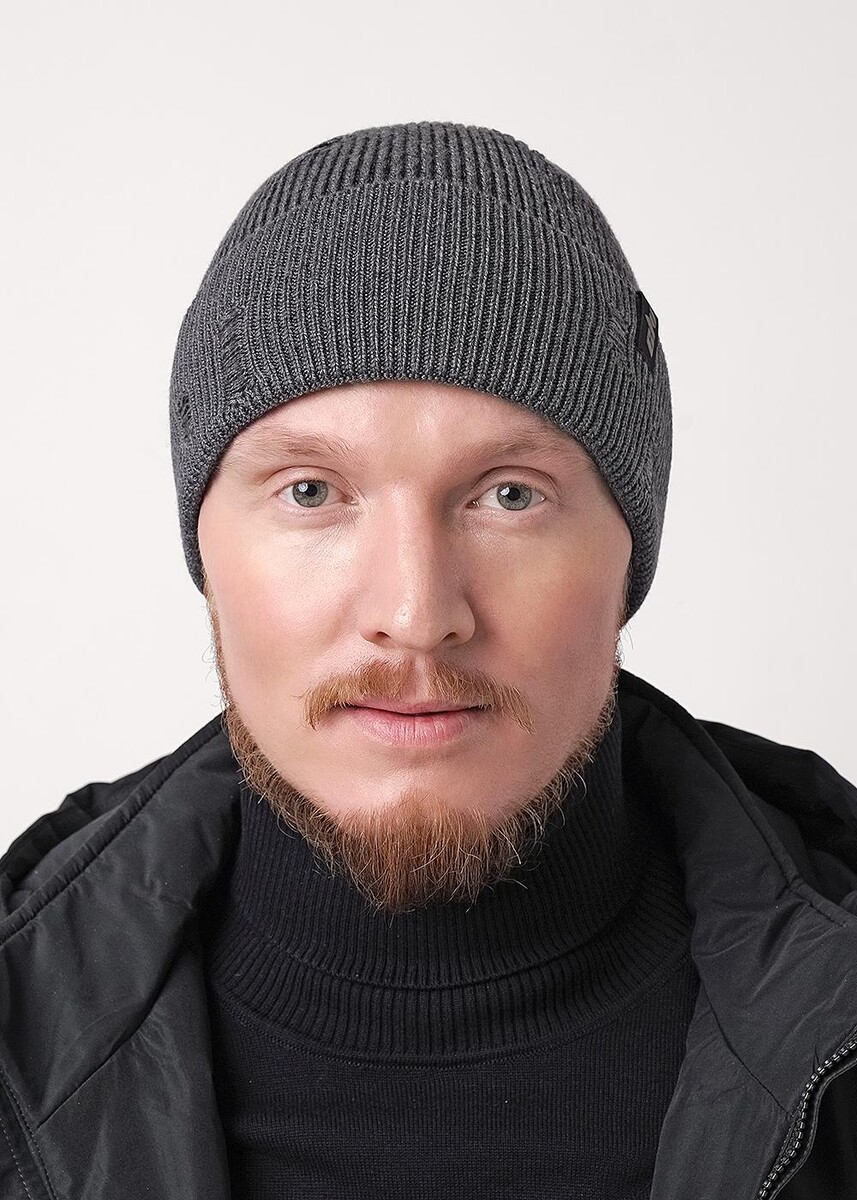 

Шапка, Меланж т.серый