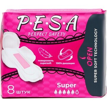 Прокладки гигиенические pesa super, 8 шт