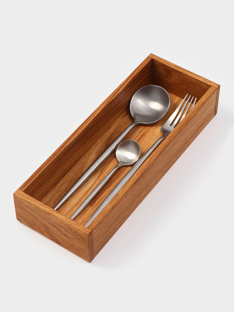 

Лоток для столовых приборов и специй sl home, 27×10×5 см, дуб, Коричневый