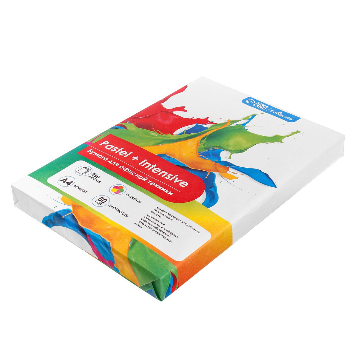 

Бумага цветная а4, calligrata, 250 листов, пастель, интенсив, 80 г/м², 10 цветов, Разноцветный;микс