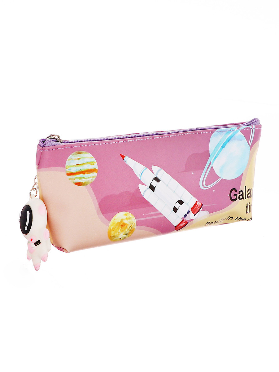 

Пенал школьный на молнии calligrata, Розовый