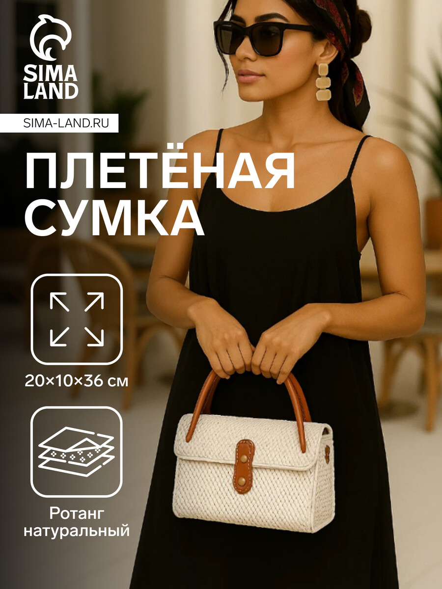 

Сумка женская плетеная, Белый;разноцветный