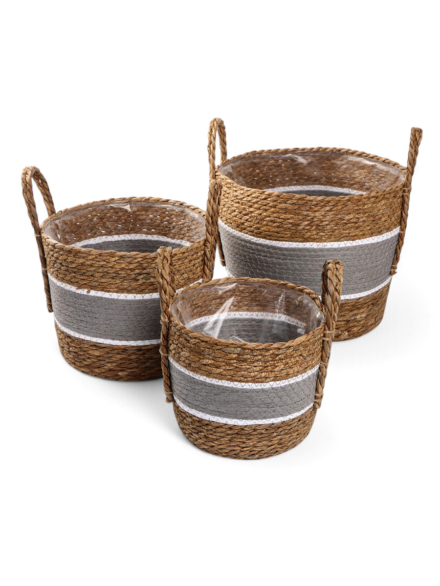 

Набор кашпо, Коричневый;серый