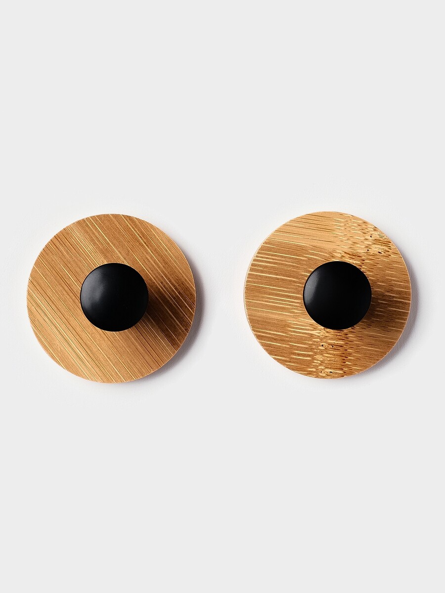 

Набор крючков настенных на липучке stölz bamboo, 2 шт., Черный