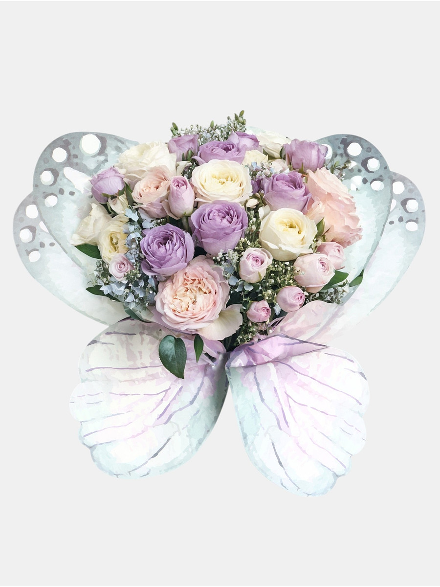 

Бумага фигурная для букетов, Голубой;сиреневый