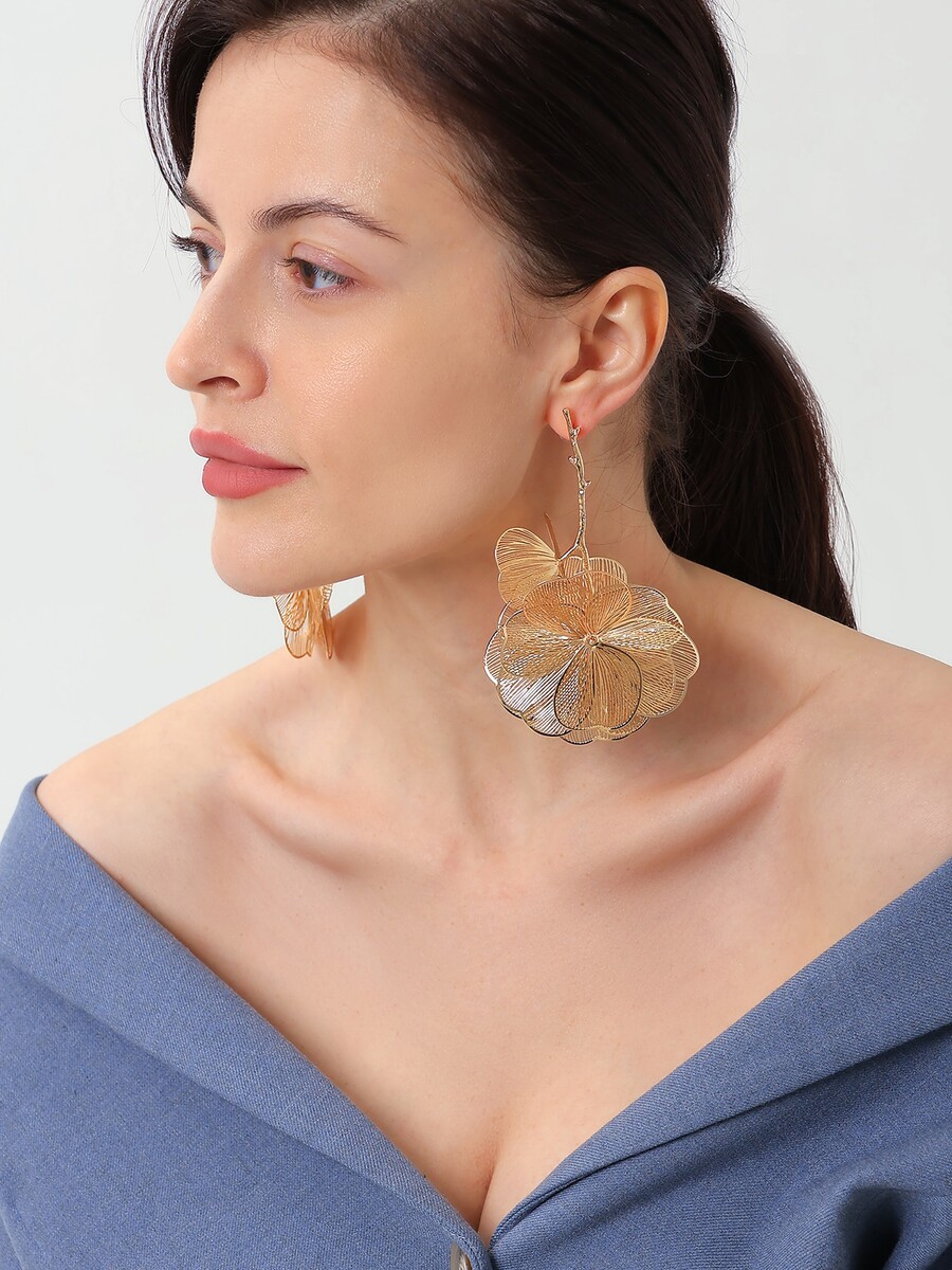 

Серьги металл, Золотистый