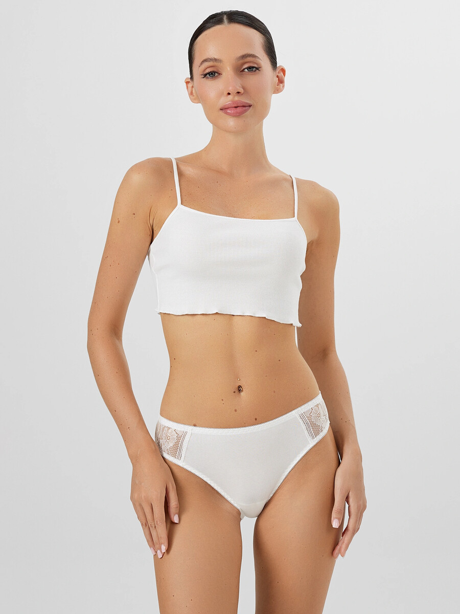 

Трусы женские белые с кружевными вставками, Белый
