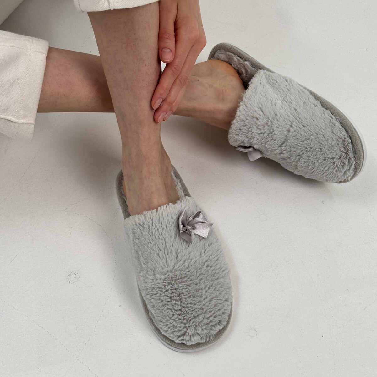 Туфли комнатные (тапочки) TapModa 020292177 Серый  Фото 3