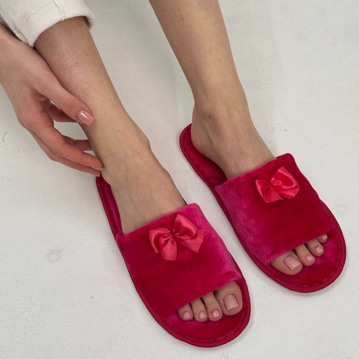 Туфли комнатные (тапочки) домашние женские TapModa 020292209 Малиновый  Фото 2