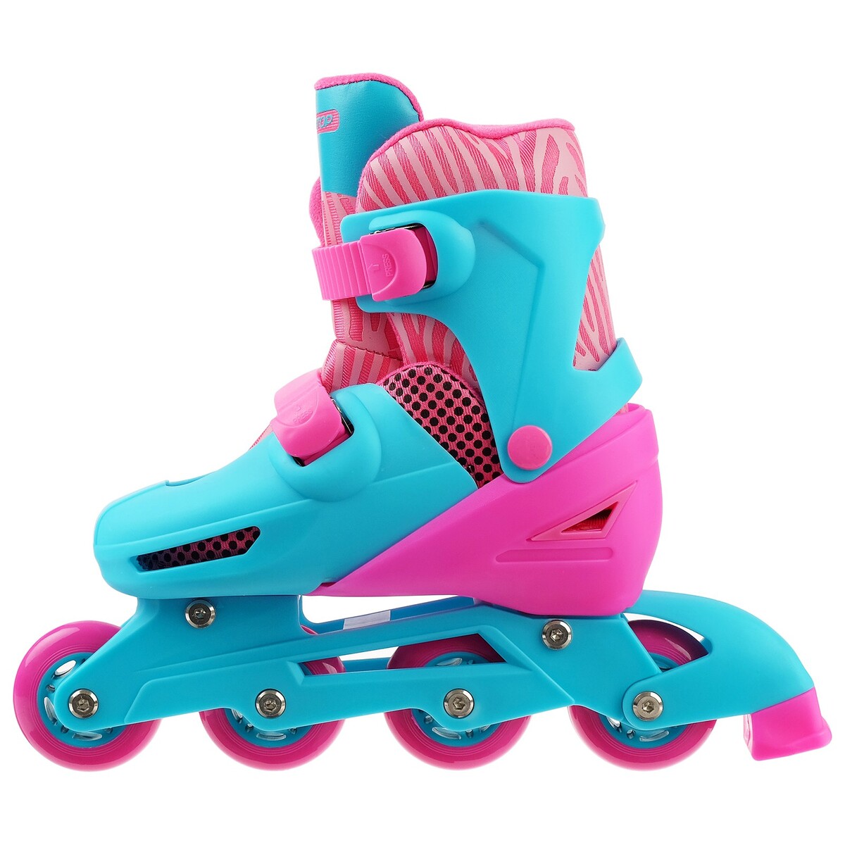 Роликовые коньки раздвижные onlytop, р. 30-33, колеса pvc 64 мм ONLYTOP 020614451 Голубой, розовый  Фото 3