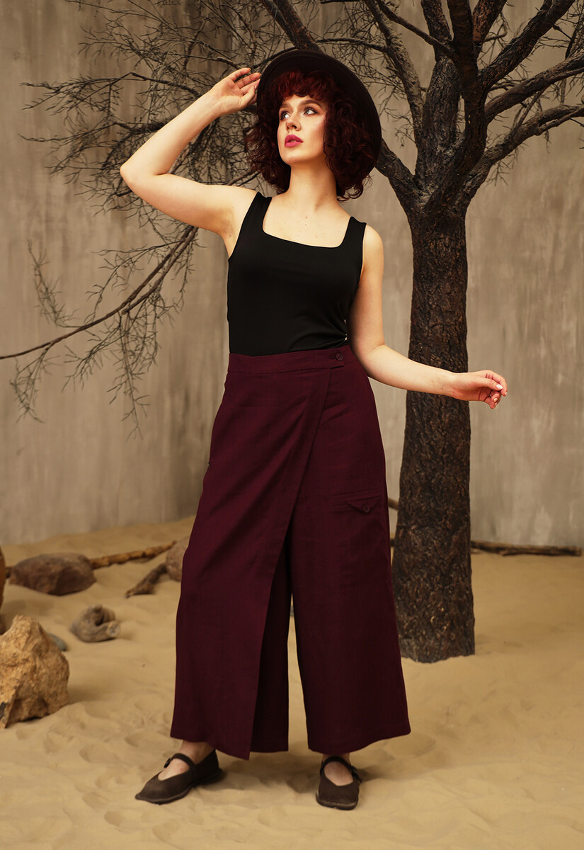 Юбка брюки Dimma Fashion Studio 020998731 Бордовый  Фото 4