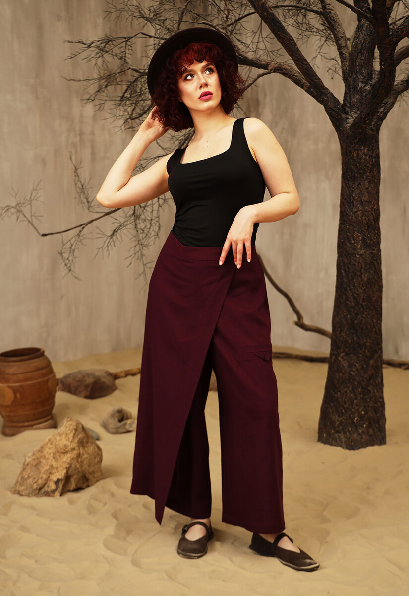 Юбка брюки Dimma Fashion Studio 020998731 Бордовый  Фото 3