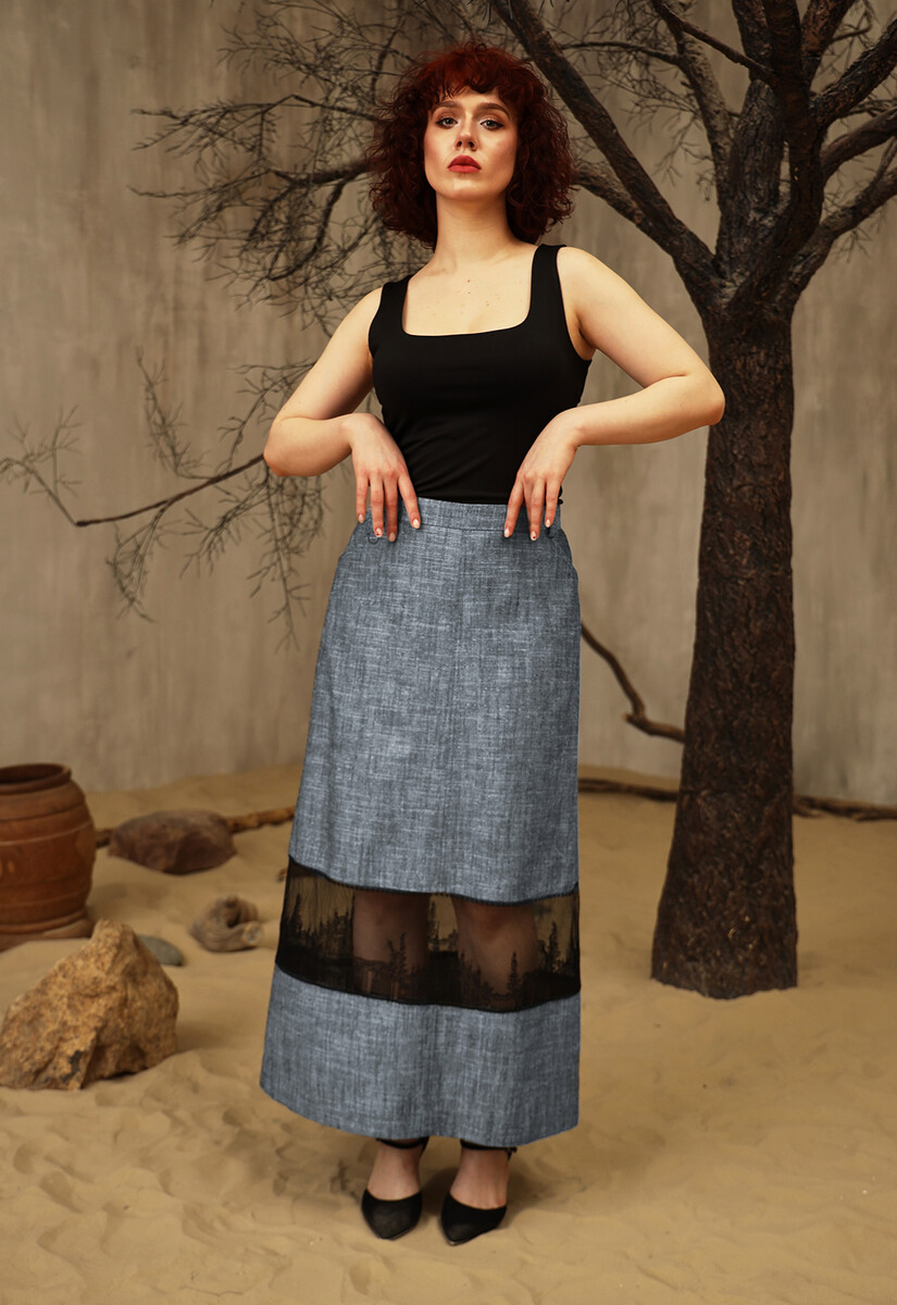 Юбка Dimma Fashion Studio 021105053 Синий  Фото 3