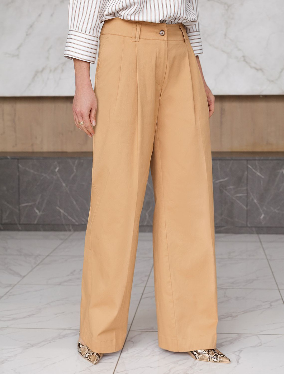 

Брюки, Бежевый;темно-бежевый