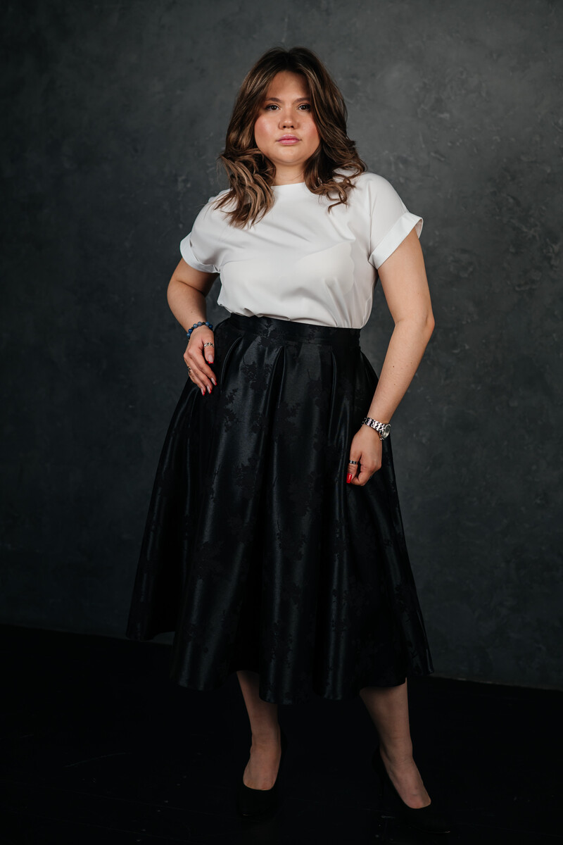 Юбка атласная SecretSew 022754898 черный 
