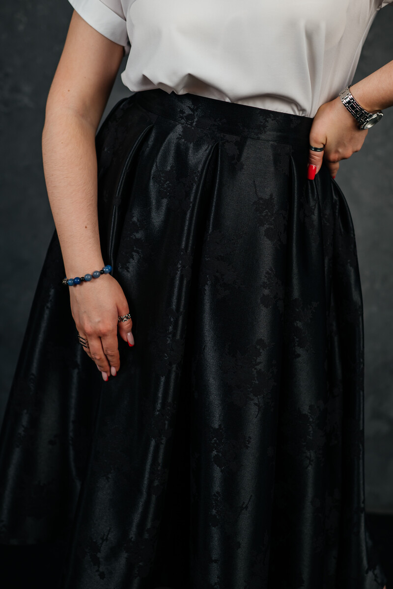Юбка атласная SecretSew 022754898 черный  Фото 3