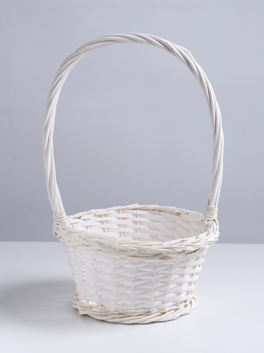 

Корзина плетеная 27×27×14×43 см, ива, белая, Белый
