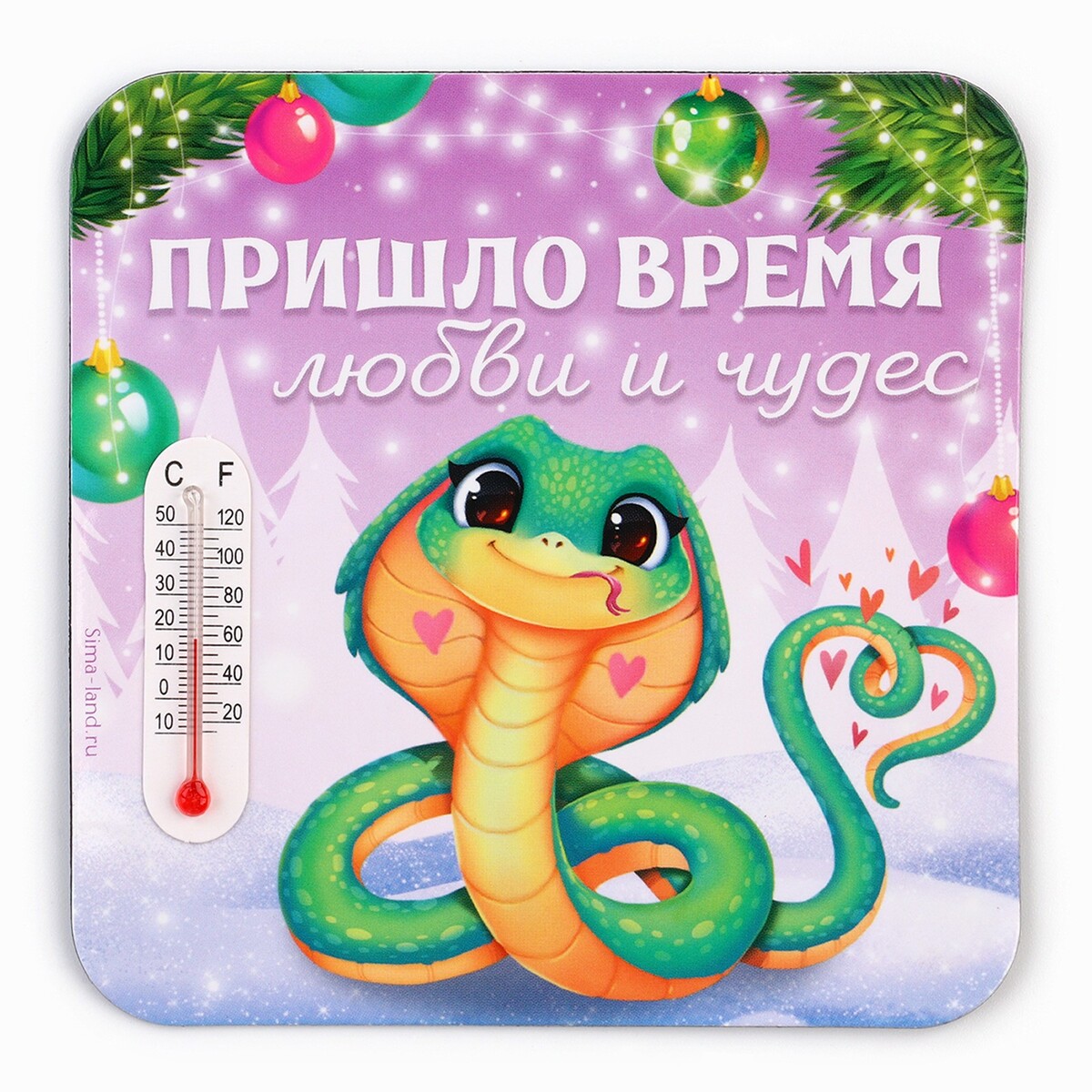 

Магнит новогодний с термометром