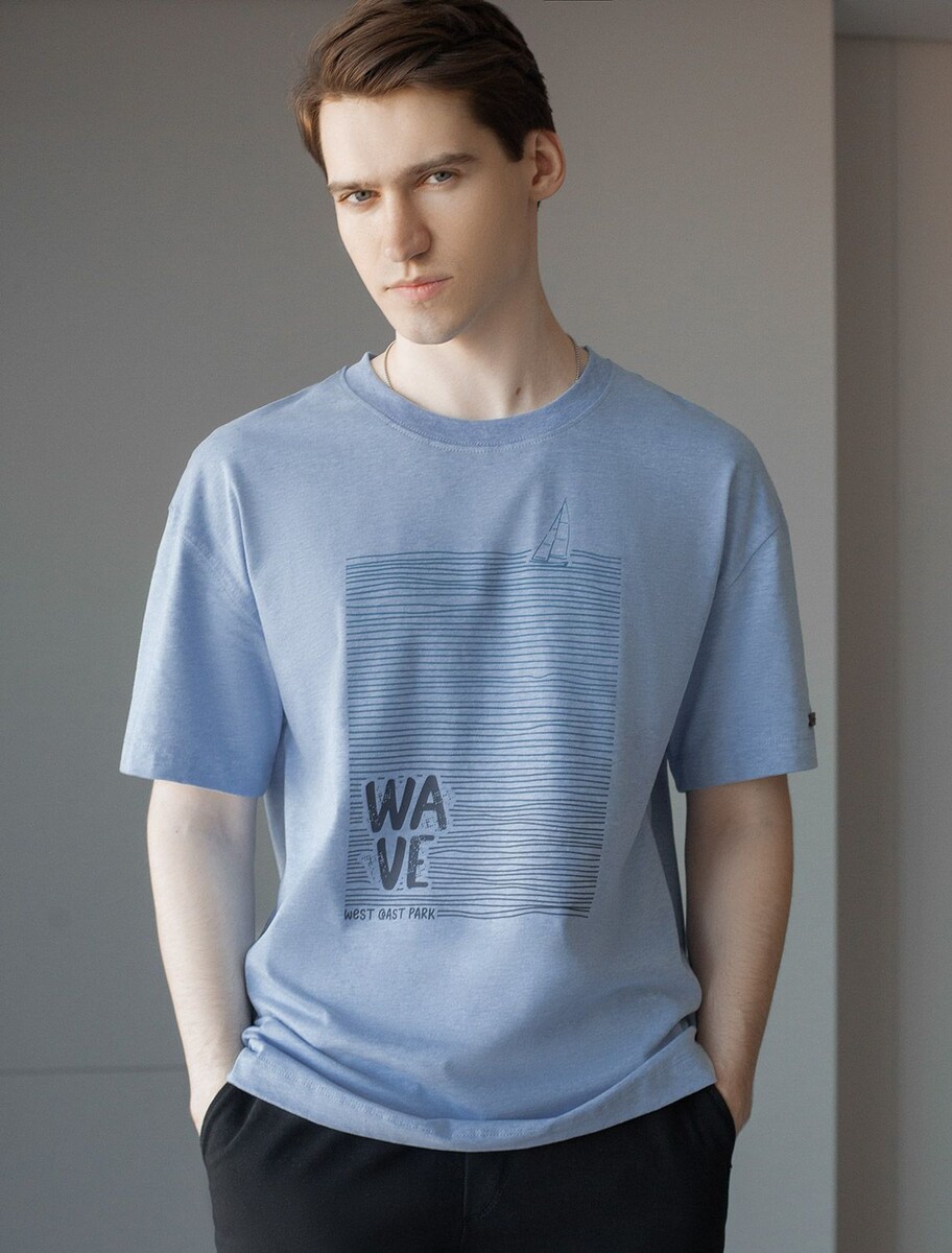 

Футболка, Голубой;голубой меланж_wave