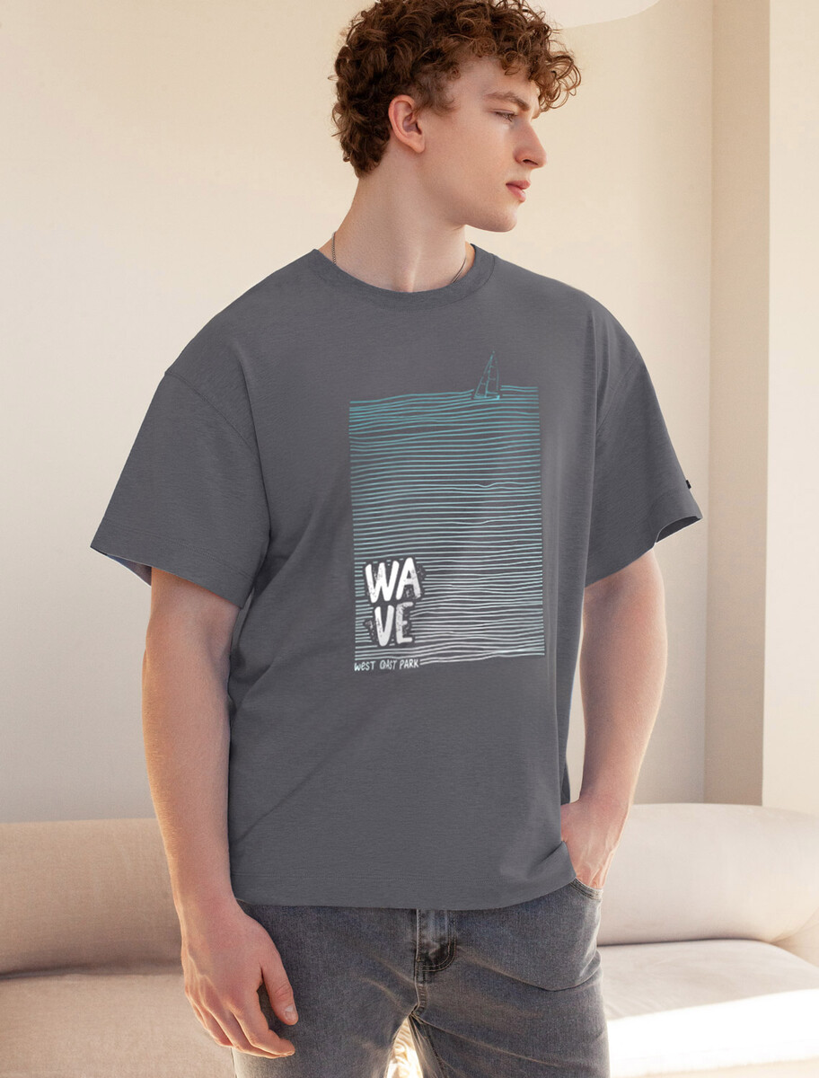 Футболка VILATTE 023376176 Серый_wave 