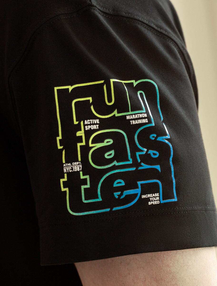 Футболка VILATTE 023376177 Черный_run faster  Фото 2