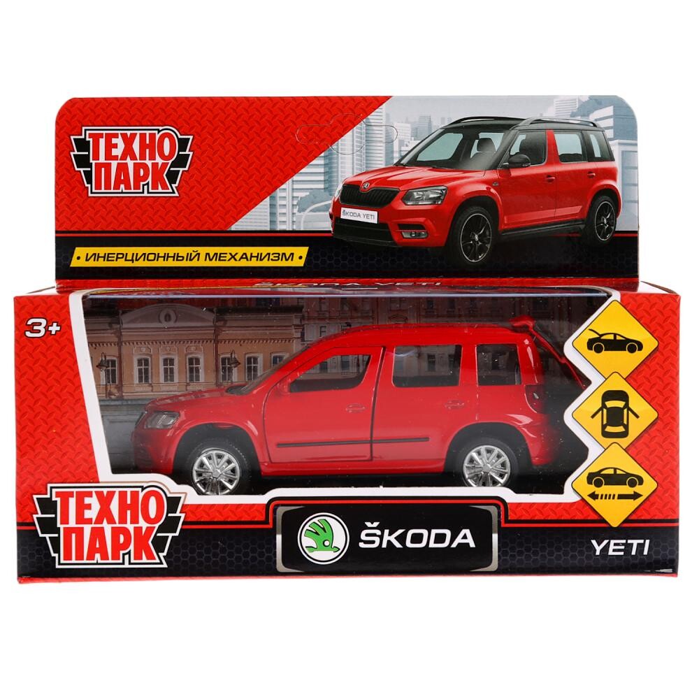 

Машина металлическая SKODA, Технопарк YETI-RD, Красный