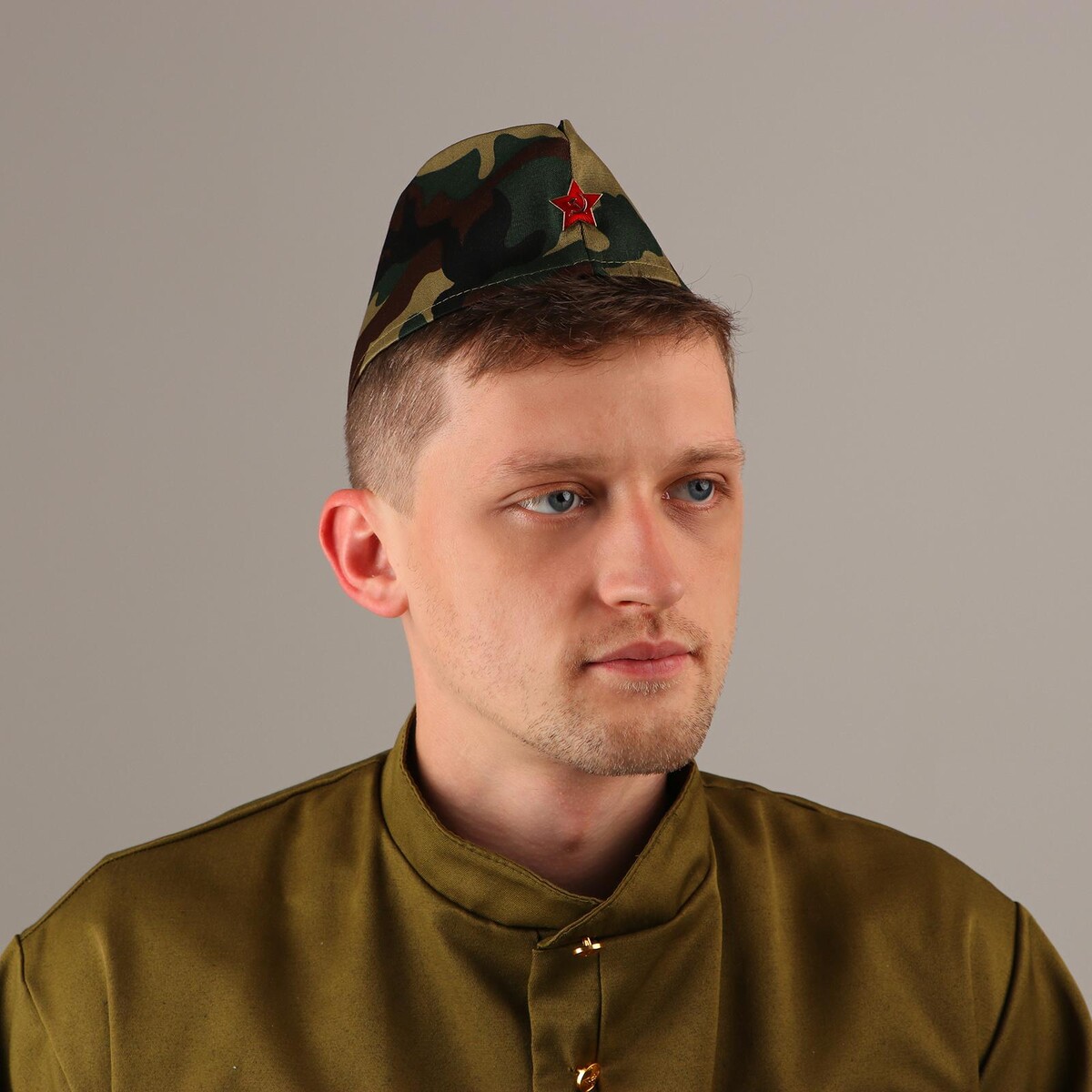 

Пилотка со звездой, камуфляж, р. 55–57 см, Зеленый
