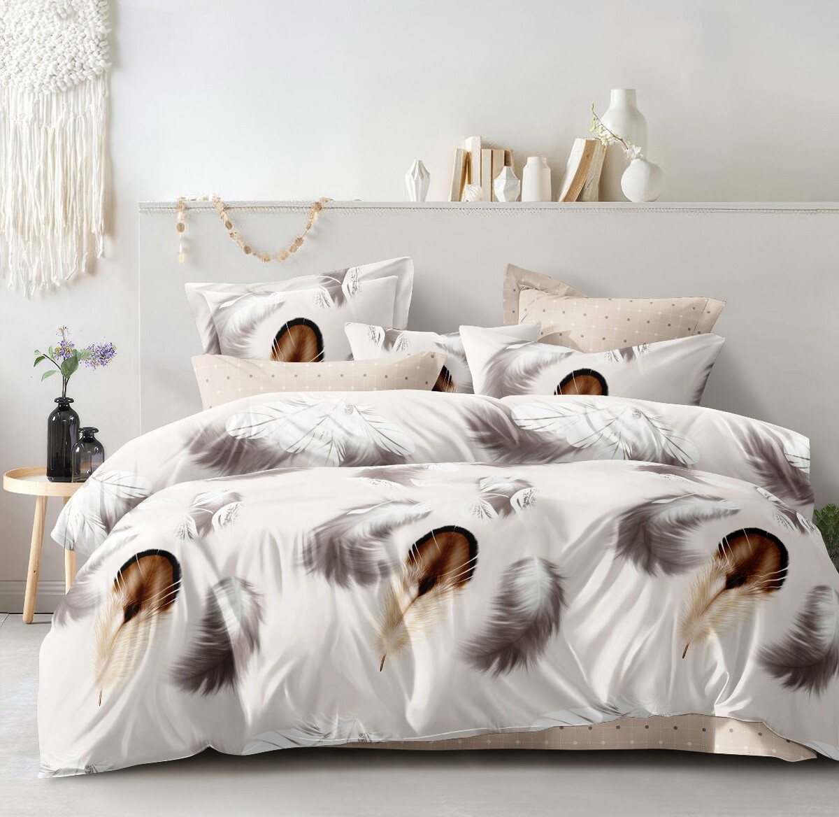 

Постельное белье  с простыней на резинке, Белый