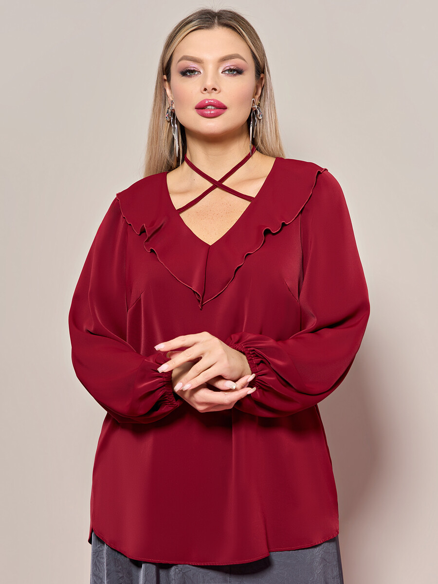 Блузка DORA 023975210 Бордовый  Фото 2