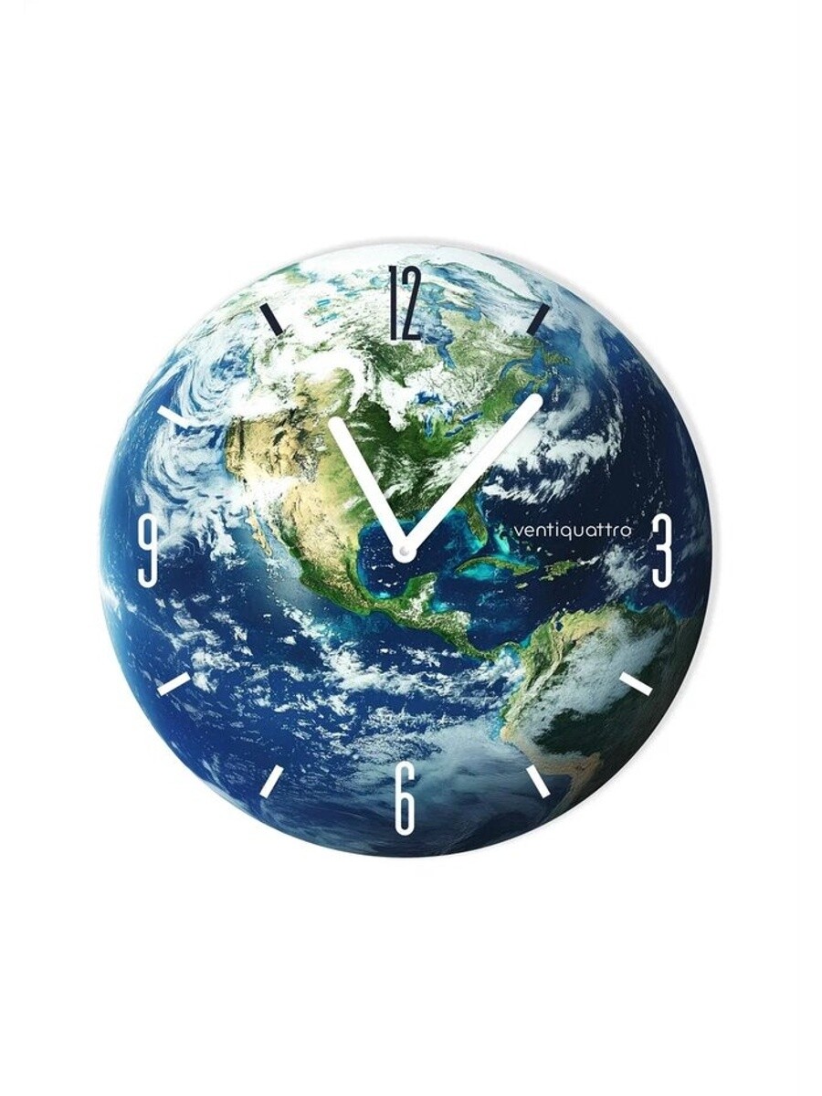 

Часы настенные terra, планета земля, интерьерные, плавный ход, d=33.5 см