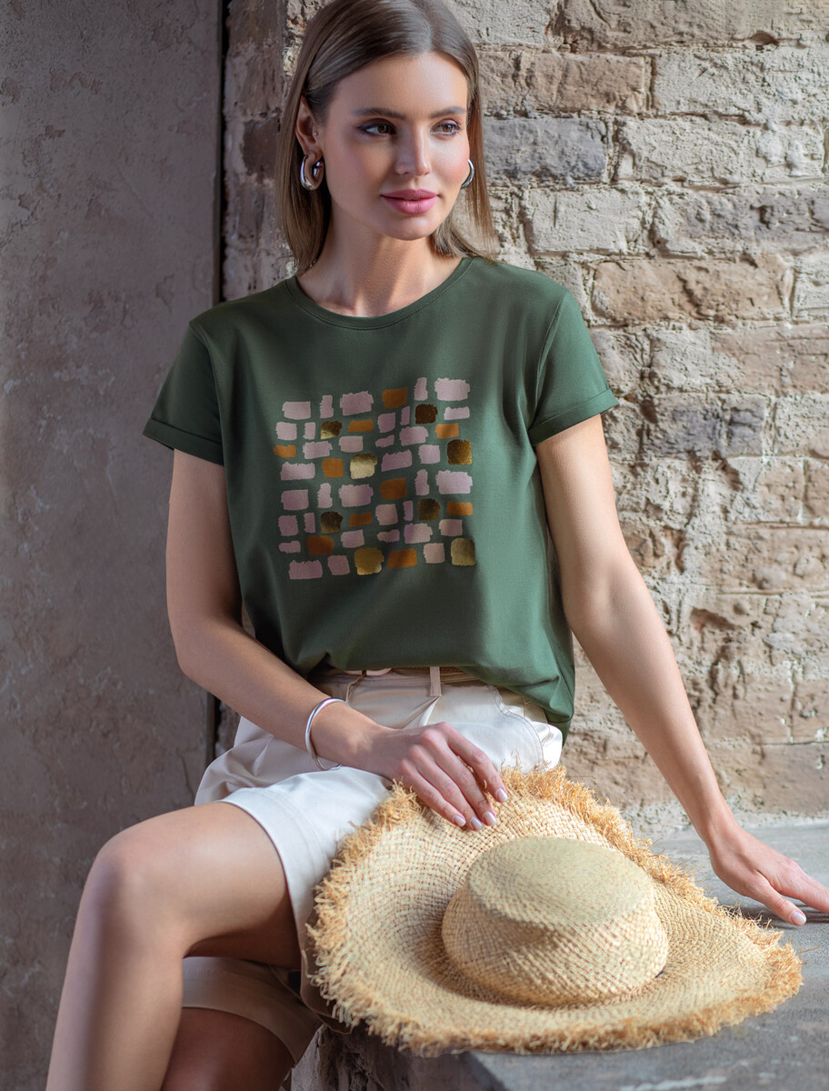 

Футболка, Зеленый;т.оливковый_блики