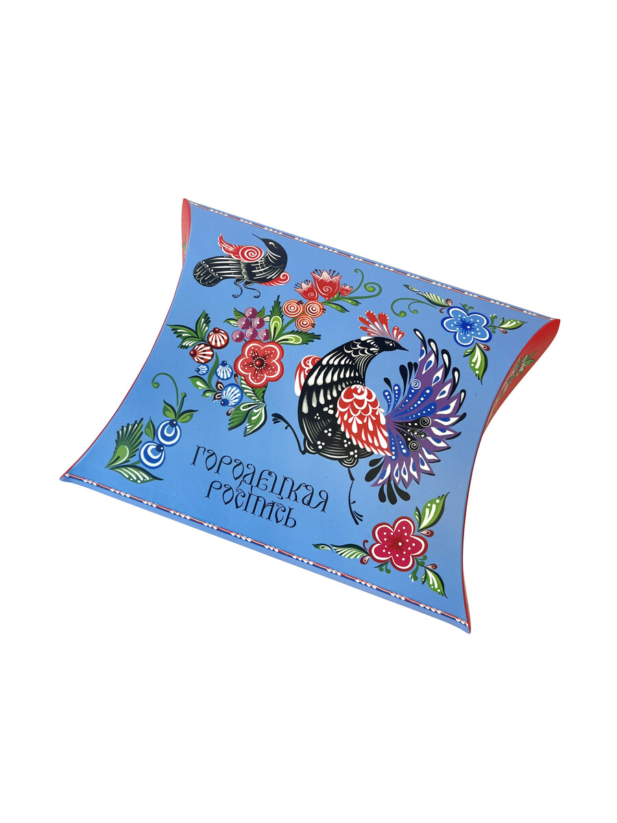

Платок "Городецкая роспись" 90*90, Красный