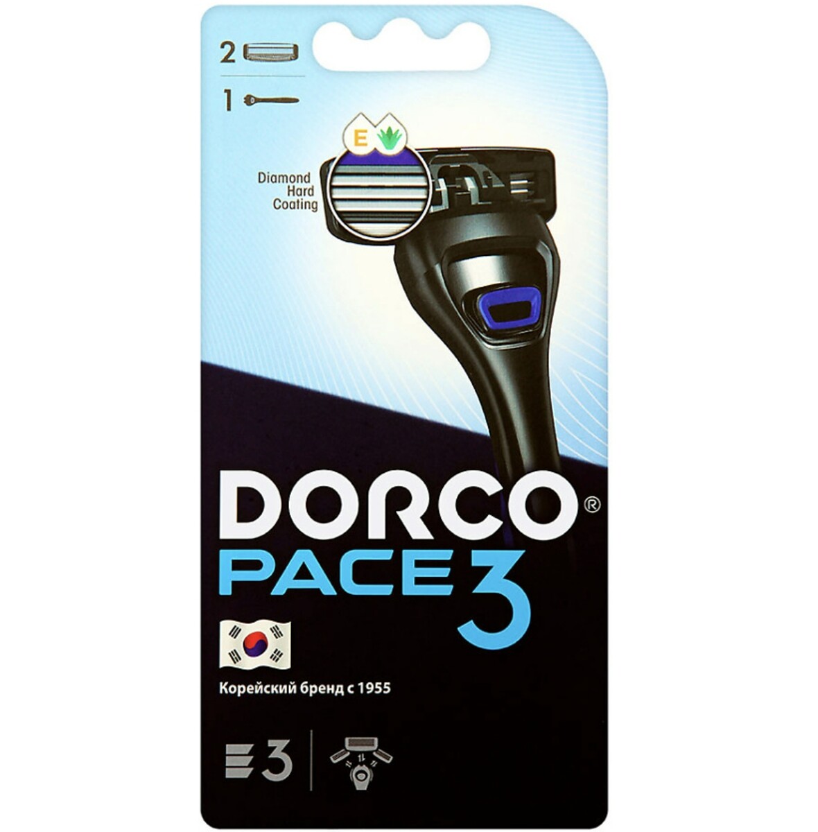 

DORCO PACE3 (станок+2'S) система с 3лезвиями (Ю.Корея) NEW
