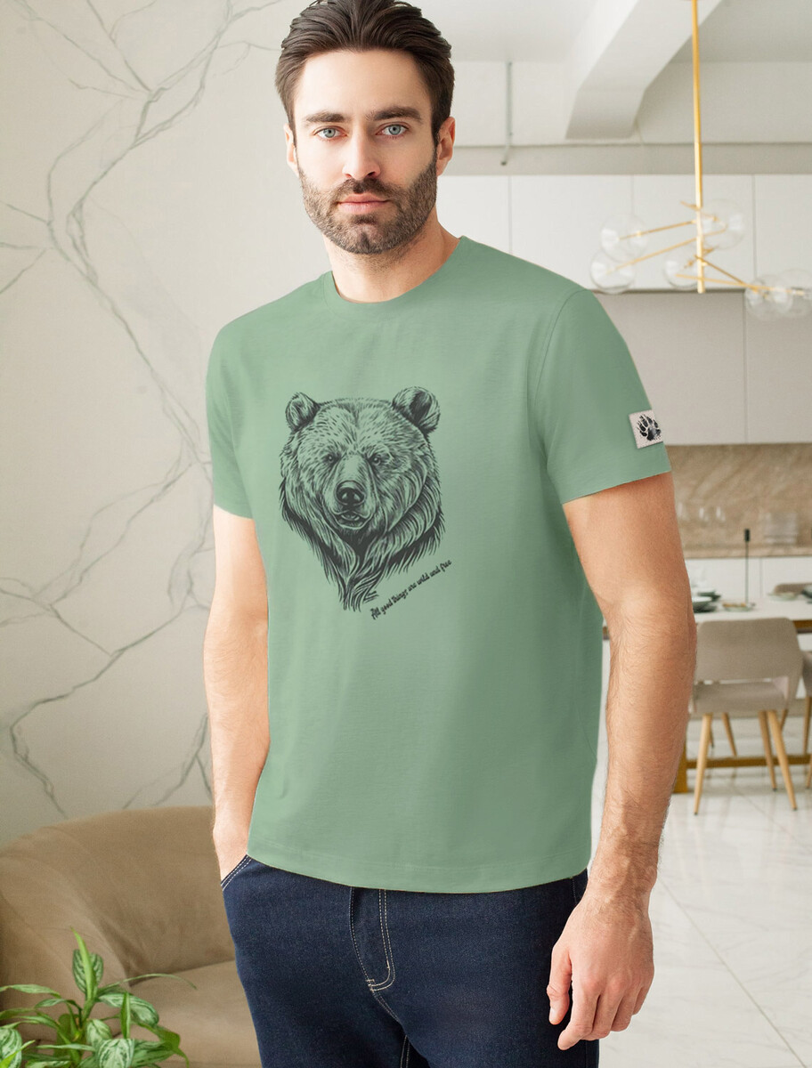 Футболка VILATTE 024810526 Св.оливковый_медведь 