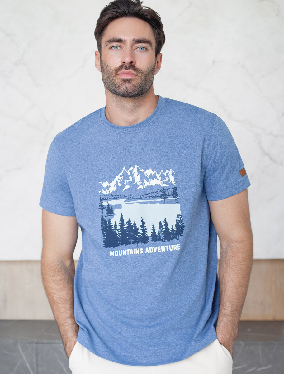 

Футболка, Синий;синий меланж_mountains adventure