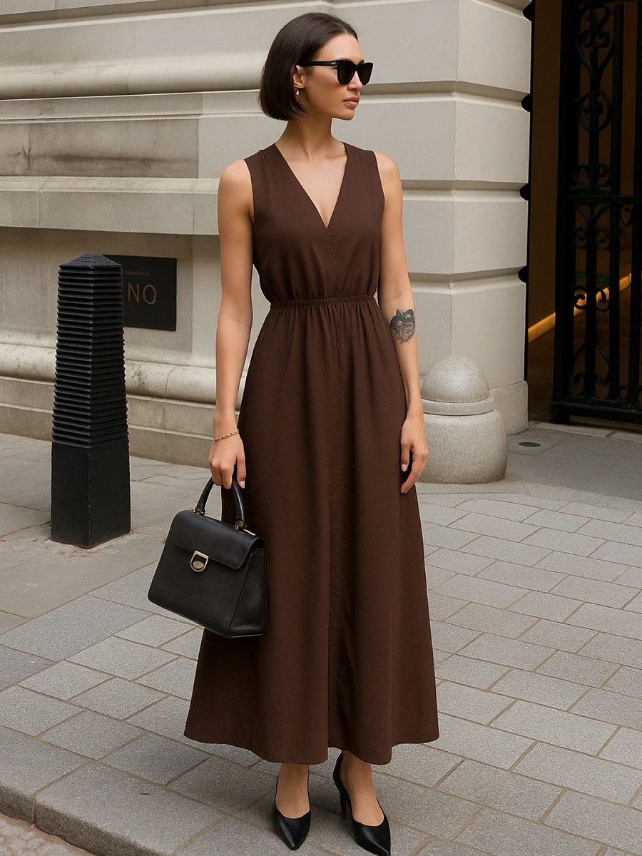 

Сарафан женский коричневый, Коричневый;шоколадное мартини