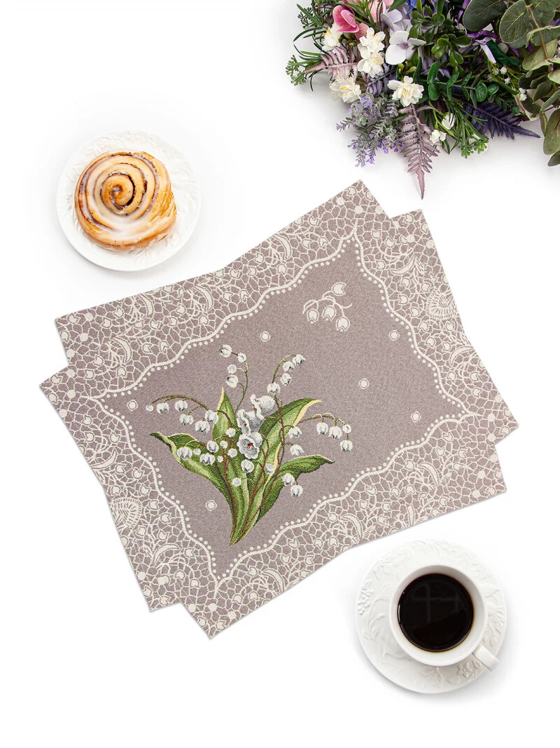 

Комплект салфеток "Ландыши" 2 шт, 35х45 см, Бежевый